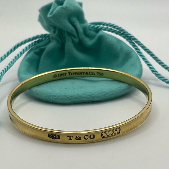 Tiffany & Co. 1837 18K Yellow Gold Bangle Bracelet - Picture 4 of 6